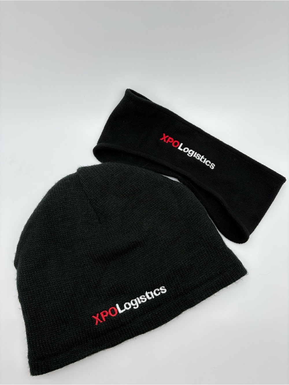 XPO Logistics Black Fleece Beanie & Ear Warmer Set - Unisex